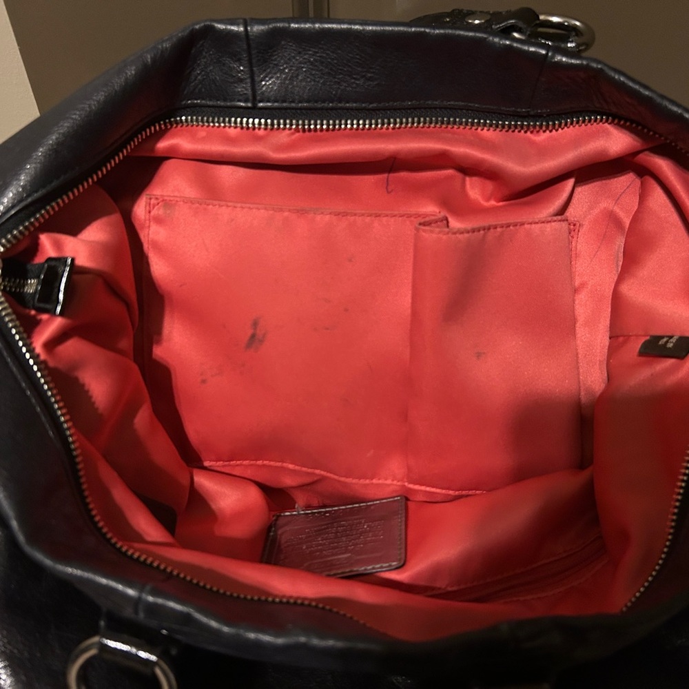 Coach Poppy Black Leather Shoulder Bag - Picture 8 of 11